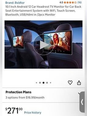 10.1" Dual Screen Car Headrest Moniters Wifi TV USB Wiring + Manual BRAND NEW